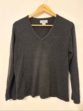 Jennifer Moore Charcoal V-Neck Sweater